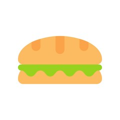 Sandwich vector, fast food related flat design icon