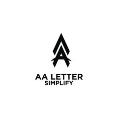 AA simple letter logo design with isolated white background