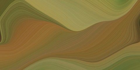 creative fluid artistic graphic with abstract waves illustration with pastel brown, dark khaki and dark olive green color