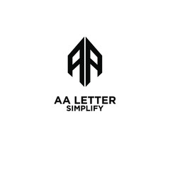 AA simple letter logo design with isolated white background
