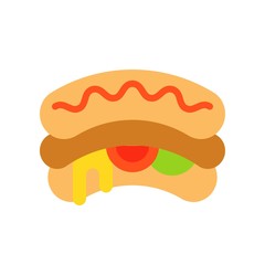 Hotdog vector, fast food related flat design icon