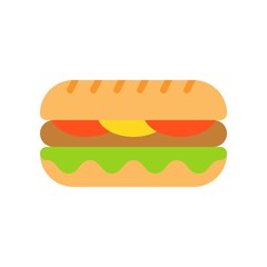 Hotdog vector, fast food related flat design icon