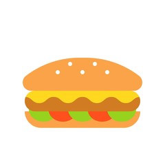 Hotdog vector, fast food related flat design icon