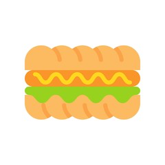 Hotdog vector, fast food related flat design icon