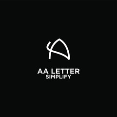 white AA simple modern letter logo design with black background