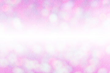 white and pink bokeh background with glitter.