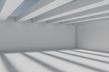 Fototapeta premium Abstract Architecture Background. 3d Illustration of White Circular Building. Modern Geometric Wallpaper. Futuristic Technology Design