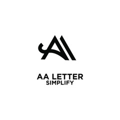 AA simple letter logo design with isolated white background