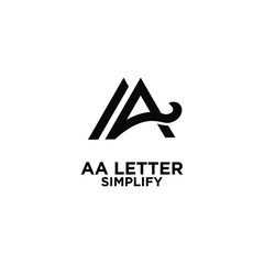 AA simple letter logo design with isolated white background