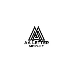 AA simple letter logo design with isolated white background