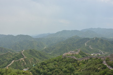 Naklejka na ściany i meble landscape view of Great wall, Beijing, China