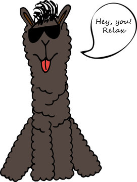 cute doodle alpaca for greeting cards, prints, kids illustrations and thematic designs