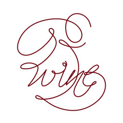 A single contour drawing with lettering 