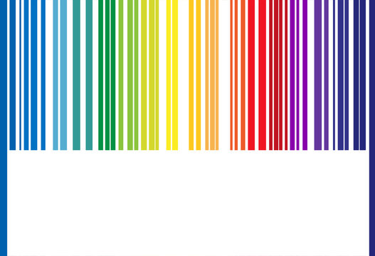 code-barre aux couleurs de l&rsquo;arc-en-ciel 