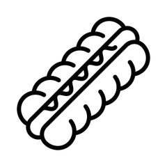 Hotdog vector, fast food related line design icon