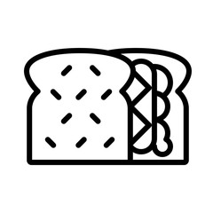 Sandwich vector, fast food related line design icon