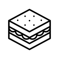 Sandwich vector, fast food related line design icon