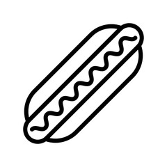 Hotdog vector, fast food related line design icon
