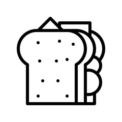 Sandwich vector, fast food related line design icon