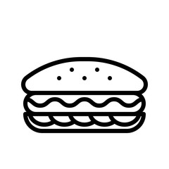 Hotdog vector, fast food related line design icon