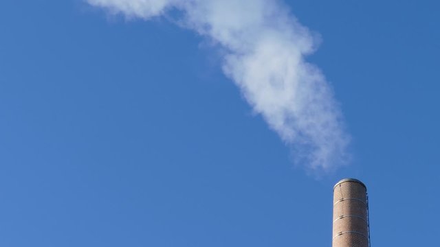 Smoking industrial chimney, power plant, Bremen, Germany, Europe