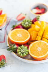 A bowl of fresh juicy fruit 