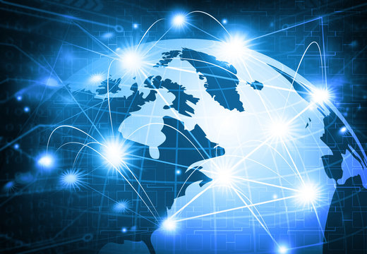 Global network connection concept. 3d illustration..