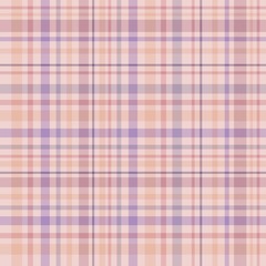 Seamless pattern in fantasy light pink, purple and beige colors for plaid, fabric, textile, clothes, tablecloth and other things. Vector image.