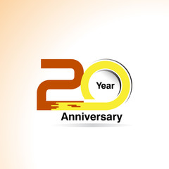 20 Years Anniversary Celebration Vector Template Design Illustration