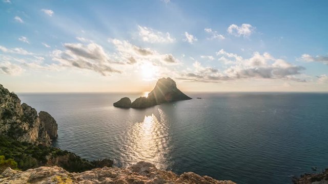 Ibiza sunset. Es Vedra Sunset, Ibiza. Timelapse 4k UHD.