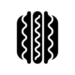 Sandwich vector, fast food related solid design icon