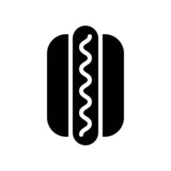 Hotdog vector, fast food related solid design icon