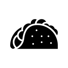 Taco vector, fast food related solid design icon