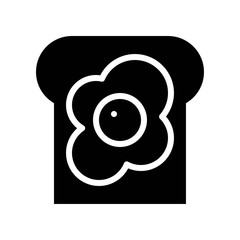 Toast vector, fast food related solid design icon