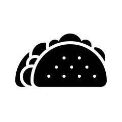 Taco vector, fast food related solid design icon