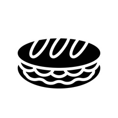Sandwich vector, fast food related solid design icon