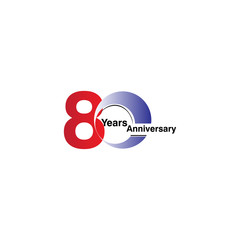 80 Years Anniversary Celebration Vector Template Design Illustration