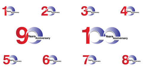 Fototapeta premium Years Anniversary Celebration Vector Template Design Illustration