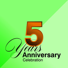 5 Years Anniversary Celebration Vector Template Design Illustration