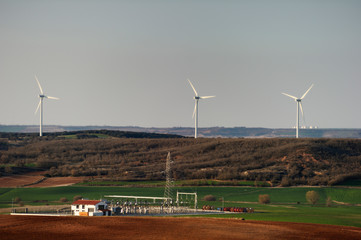 The group of windmills for renewable electric energy production