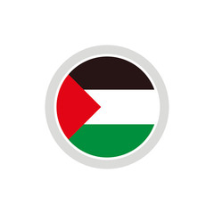 Isolated round shape Palestine flag vector logo. Palestine national symbol on the white background.