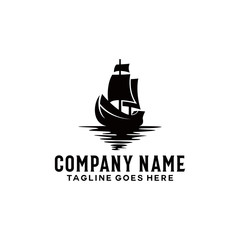 Vintage ship logo. transport, adventure, anchor, boat, cruise, expedition, harbour, design, creative, concept, float, graphic, icon, idea, isolated, journey, marine, nautical, navy