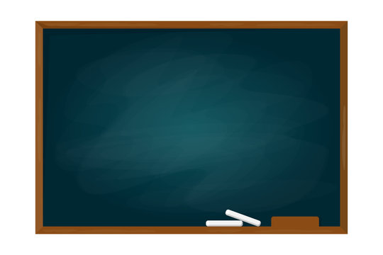 Blue Chalkboard Vector Isolated. Concept Of School