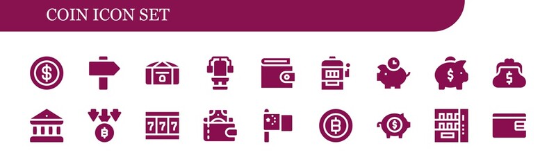 coin icon set