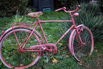 Fototapeta na wymiar Rotes Fahrrad 