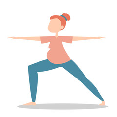 Pregnant woman standing in yoga pose vector isolated