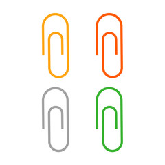 Collection of paper clips vector isolated. Colorful office