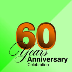 60 Years Anniversary Celebration Vector Template Design Illustration