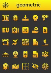Modern Simple Set of geometric Vector filled Icons