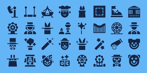 Modern Simple Set of circus Vector filled Icons
